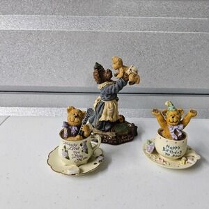 Boyds Bears & Friends Figurines Grandma with Babykins‎ & Teabearie Set